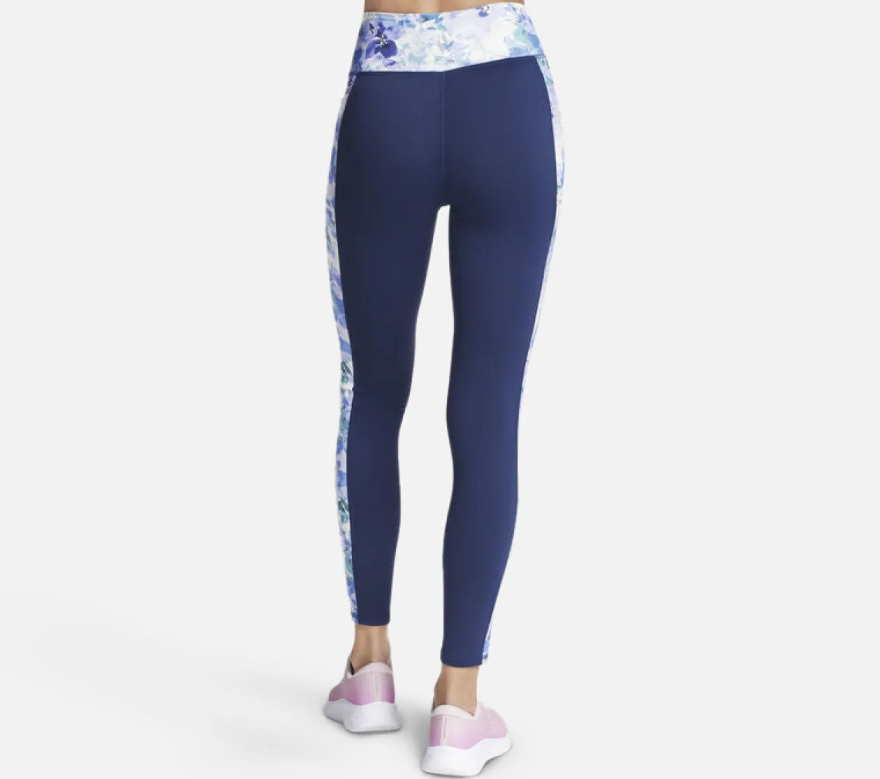 GO WALK Seascape Floral Full Length High-Waisted Legging